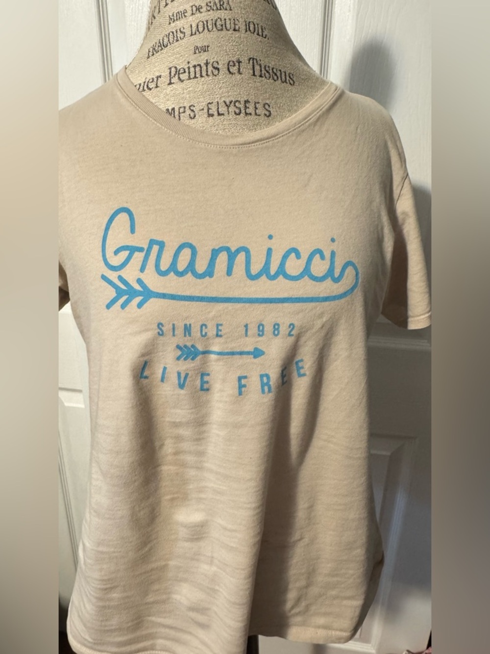 Gramicci Organic Cotton Cream Graphic Logo Tee Small - Picture 6 of 6